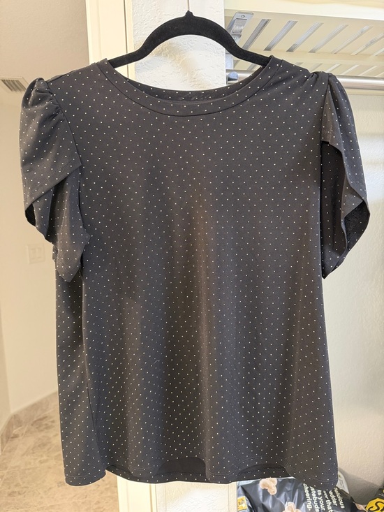 MICHAEL Michael Kors Tops - MICHAEL Michael Kors Black Top with White Dot Print